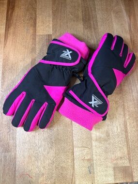 Kids Winter Ski Gloves - Pink/Black